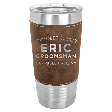 Personalized 20oz Leatherette Groomsmen Tumbler Gift